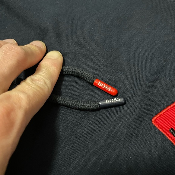 NWT Men's Small Hugo Boss Diz222 Logo Patch Regular Fit Drawstring Shorts Navy - Picture 7 of 12